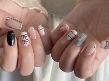 ニコルネイル(nicole nail)/リボンニュアンスネイル