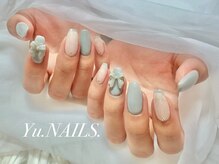 ユーネイルズ 恵比寿(Yu.NAILS.)/冬ネイル◎リボンフレンチネイル