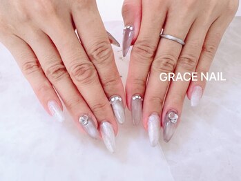 GRACE NAIL【7/1 NEW OPEN(予定)】の写真/マグネット＋長さだしで指先を彩る◎大人エレガントデザインと自然な仕上がり☆