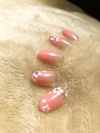 桜の手描きアート