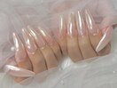ホワイトミラーネイル ¥6000