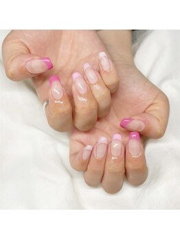 ミントリーフ バイ リート(Mint leaf by Reat)/ピンクフレンチネイル