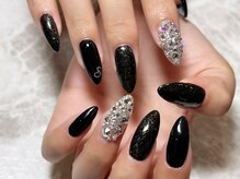 レディグリッター(Lady glitter)/BLACK&ストーン埋め尽くし