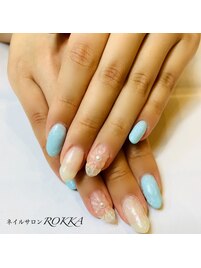 ぷっくりフラワーネイル