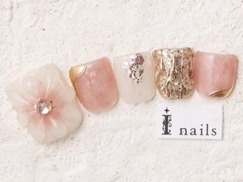 アイネイルズ 新宿店(I nails)/ぷっくりフラワーフット9480円