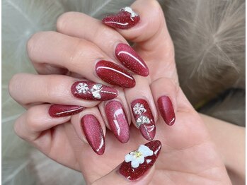 ブルーバードネイル(Blue bird nail)/赤ネイル