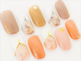 ワンカラー＋天然石アート