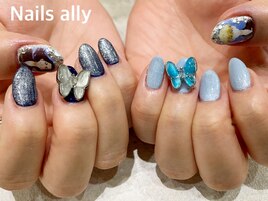 痛ネイル×ネイルプリンター×蝶