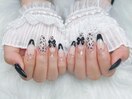 レオパード柄×フレンチネイル
