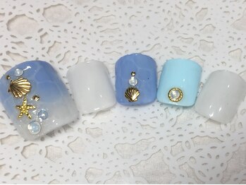 ネイルサロン リリオ(Nail Salon Ririo)/真夏の水面アートネイル