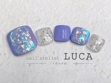 ネイルアトリエルカ(nail atelier LUCA)/W-63　パープル氷フットネイル