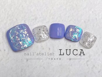 ネイルアトリエルカ(nail atelier LUCA)/W-63　パープル氷フットネイル