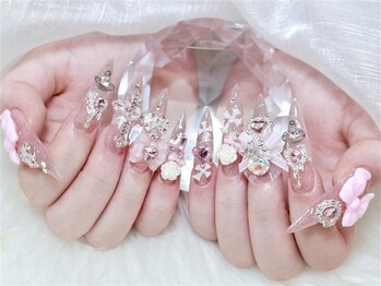 リスネイルズサロン 代々木(Risu Nails Salon)の写真/【当店人気No.1★長さだし10本アートやり放題パーツつけ放題¥10290】