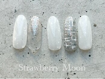 サロンストロベリームーン(Salon Strawberry Moon)/ツイードネイル ¥6980