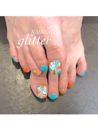 夏のフットネイル