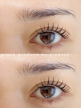グラースプロデュース バイ ピカソ 福富店(grace produce by picasso)の写真/【カラー全体＋¥1100/カラーMIXorポイント＋¥550（両目）】当店人気のブラウンカラーで抜け感UPな目元へ☆
