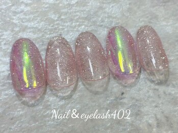 ネイル アンド アイラッシュ ヨンマルニ(Nail&eyelash 402)/フラッシュピンクネイル