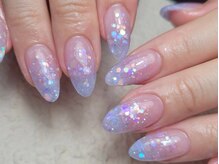 エムユーファイブネイル(MU5-nail)/ラメグラデ×ホログラム長さだし