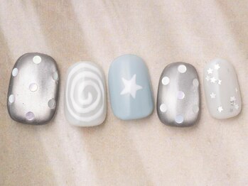 アイネイルズ 天神今泉店(I-nails)/マグネットぐるぐるドット星
