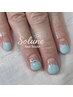 【ハートorまるorななめフレンチnail＋ストーン5粒】
