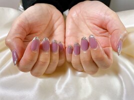 ガラスフレンチネイル