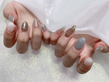 モルフォネイル(Morpho nail)/#大理石ネイル#ニュアンスネイル