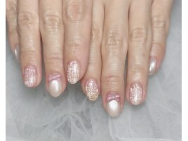 くすみピンクツイードネイル