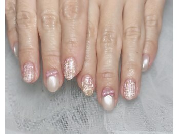 コンサート(Concert)/くすみピンクツイードネイル