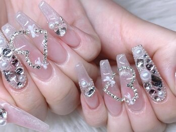 春ネイル☆ビッグハートネイル