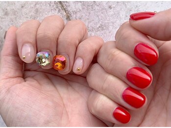 ワンカラー×ビジュー