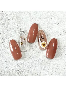 ミュナ(myuna)/春のピンクフラワーネイル