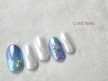 ルークネイル 恵比寿店(LUKE NAIL)/メタリックサマーマーブル　夏