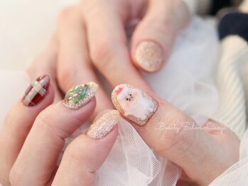 3Dアートでクリスマスネイル