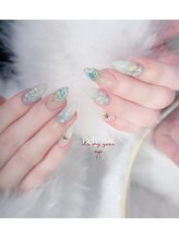 デリーネイル(Dely_nail)/ミントグリーンのニュアンスネイ
