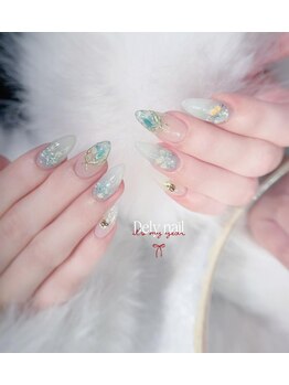 デリーネイル(Dely_nail)/ミントグリーンのニュアンスネイ