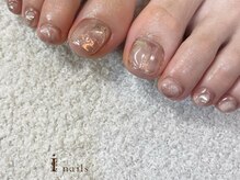 アイネイルズ 渋谷店(I nails)/【Yuki.f】ミラーフットネイル