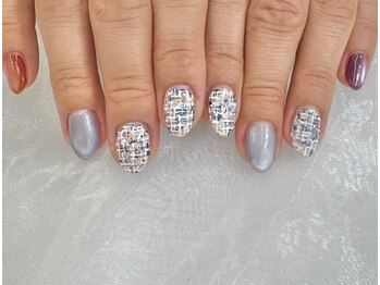 アリイネイルズ(ALII Nails)/ツイードネイルブルー