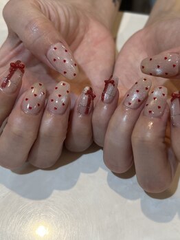 オーシャンネイル 四日市店(Ocean Nail)/ribbon×heart