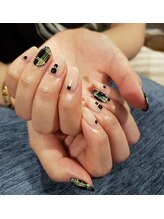 ネイルサロン リスタ(Rista)/チェック　モノトーンクリスマス