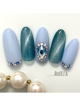 ネイルサロン アンリタ(nail salon AneRita)/神秘的☆ブルーマグネットネイル