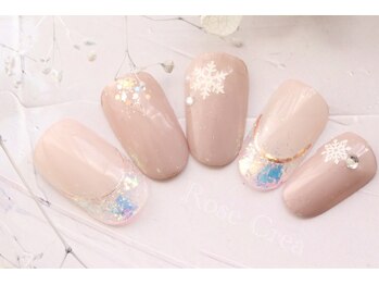 ローズクレア(Rose Crea)/雪の結晶ネイル