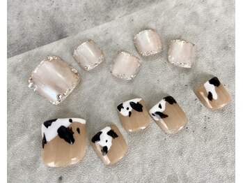 ネイル ブーマー(Nail BOOMER)/フットネイル/牛/ミラーネイル