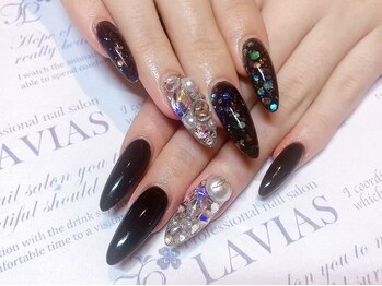 プロフェッショナル ネイルサロン ラヴィアス(LAVIAS)/スカルプ☆ワンカラ-＋アート2本