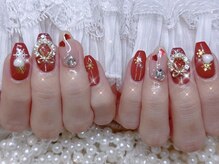 シーアンドビーネイル(C&B Nail)/クリスマスボルドーネイル