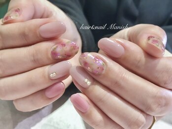 マニッシュ(Manish)/春ネイル/ニュアンスフラワー