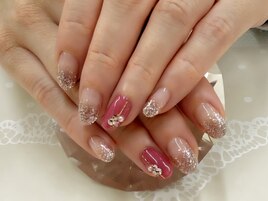 スパークルラメ+2本アート☆彡