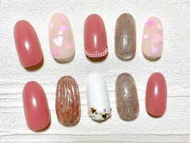 バレンタインネイル