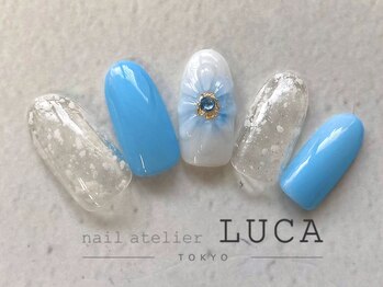 ネイルアトリエルカ(nail atelier LUCA)/W-65　ぷっくりフラワーネイル