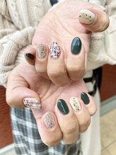 トータルビューティーローズ(Rose)/冬ツイードネイル