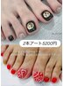 フットネイル【オフ無料】持ち込みOK★アート２本コース5200円